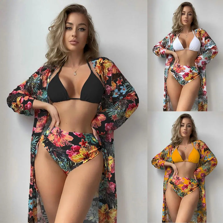 Marina | Bikini Set mit Kimono - Sunflower Dream