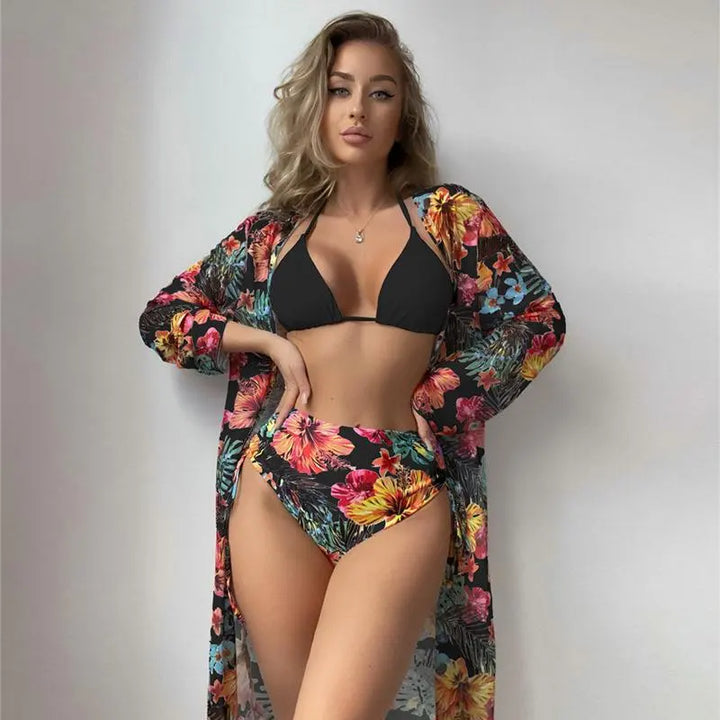 Marina | Bikini Set mit Kimono - Sunflower Dream