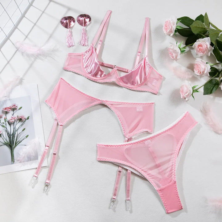 Maud | 4-piece open lingerie set